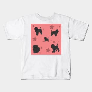 Affenpinscher Pattern Pink Kids T-Shirt